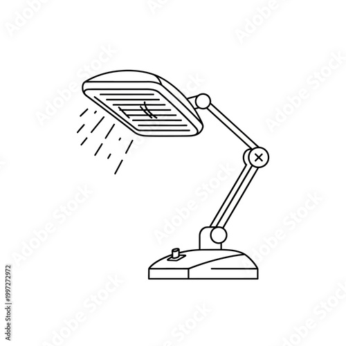 Modern desk lamp with adjustable arm and bright light for work.