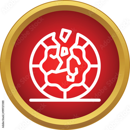 Earth planet cracking showing a natural catastrophe earthquake disaster
