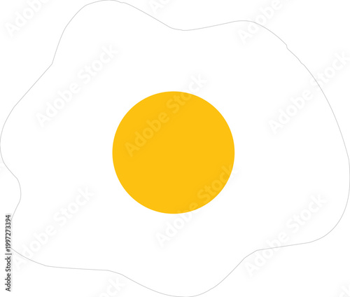fried egg isolated on white background