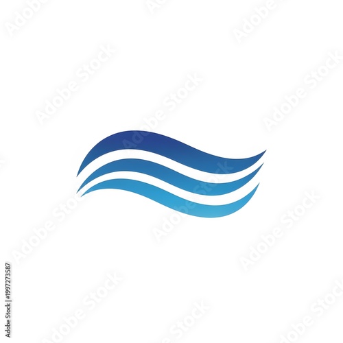 Blue wave logo design element symbol 1.