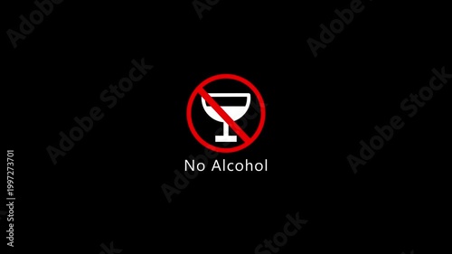 Alcohol consumption is injurious to health. Say no to alcohol animated icon animated