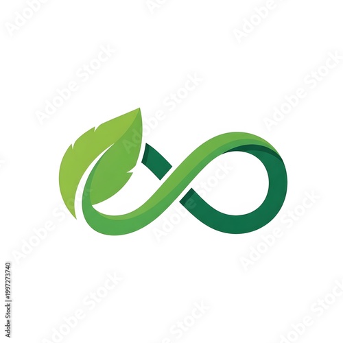 Eco friendly infinity leaf green symbol.
