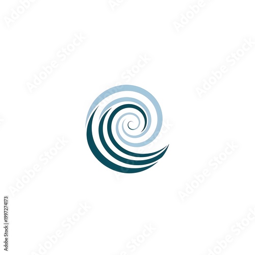 Swirl Gradient Blue Green Abstract Design.