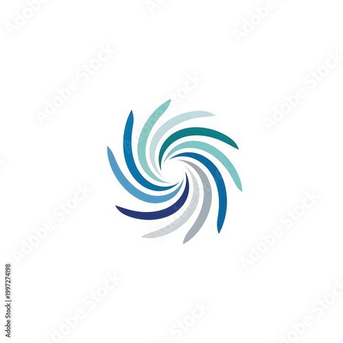 Vibrant swirling abstract graphic design element.