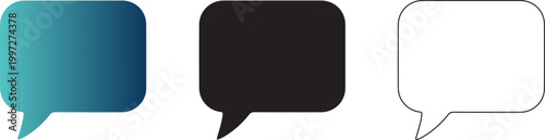 Chat Bubble Icon Set, Message and Communication Symbols in Gradient, Solid and Outline Styles, Transparent PNG