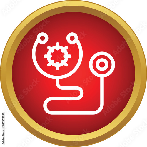 Stethoscope icon indicating virus detection and pandemic health care