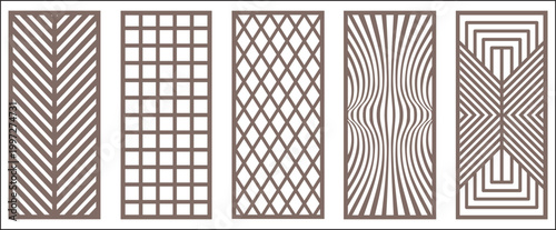 Modern Laser Cut Panel Collection with Geometric, Grid, Lattice and Wave Pattern Designs for Decorative Screens