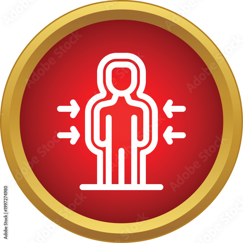 Human silhouette shielding from external arrows, representing health and protection