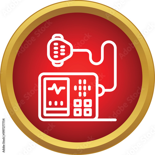 Medical monitor tracking patient heart rate with ecg waveform