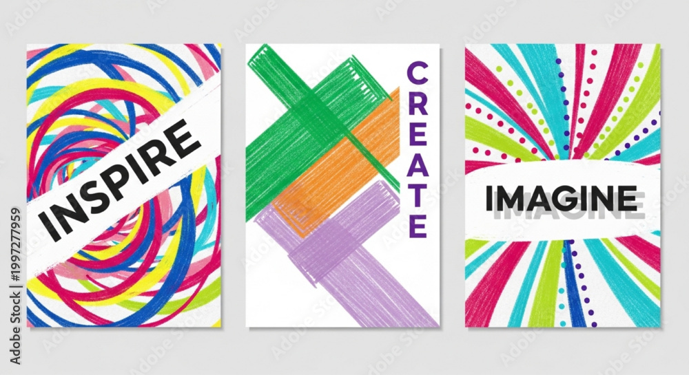 Obraz premium Energetic Abstract Line Poster with Bold Typography and Dynamic Colors