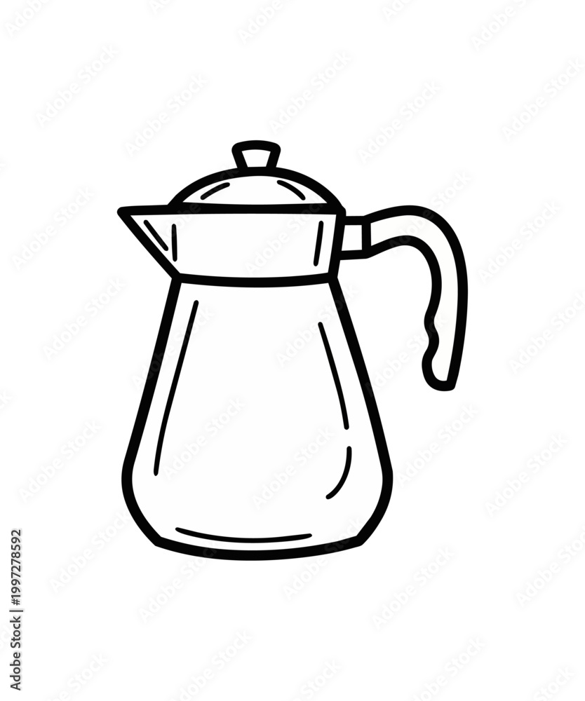 Fototapeta premium Coffee maker illustration minimalist design isolated on black background