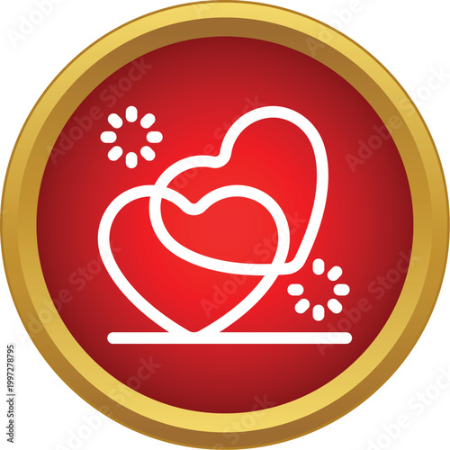 Intertwined hearts icon representing romance, passion, and enduring love
