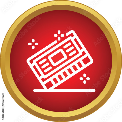 Computer ram memory module representing hardware and technology on a red background