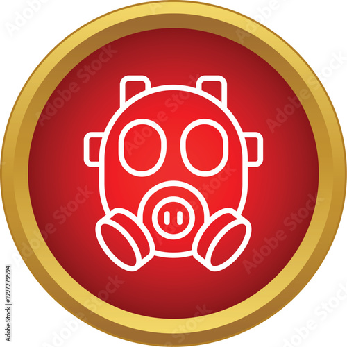 Gas mask outline symbol representing hazard and protective equipment