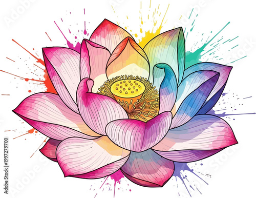 lotus water color style for happy vesak day