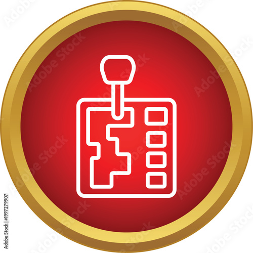 Automatic transmission gear lever icon representing driving and automotive concept