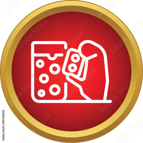 Hand holding a blister pack of pills with a medical bottle in the foreground