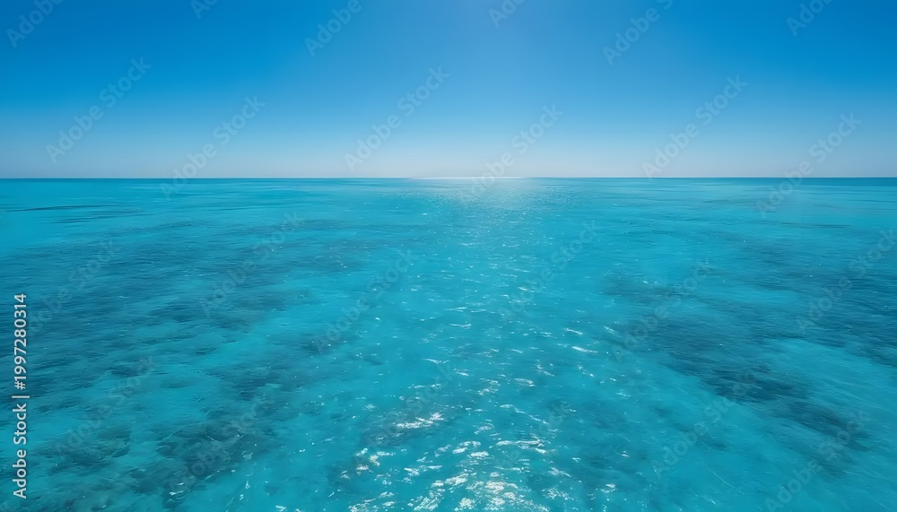 Obraz premium Serene turquoise ocean water under a clear blue sky