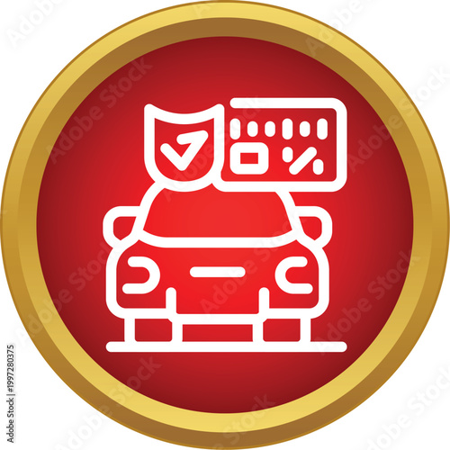 Car with shield and checkmark symbolizing vehicle insurance and payment