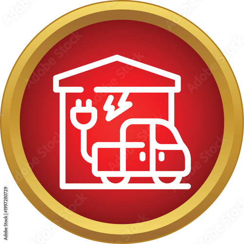 Electric vehicle charging within a garage, representing eco transport solutions