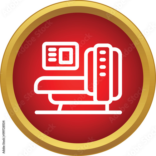 Mri machine icon providing diagnostic imaging for scanning patients in healthcare