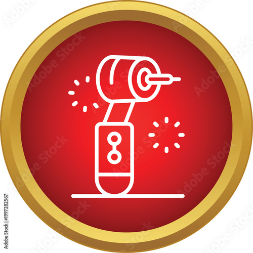 Laser cutting and welding machine emitting light sparks, representing precision manufacturing and technology