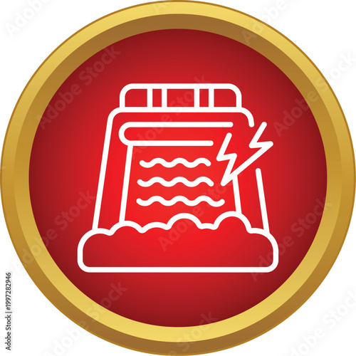 Hydroelectric station icon representing clean energy production from water power