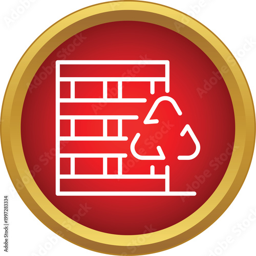 Building recycling icon representing sustainable construction practices