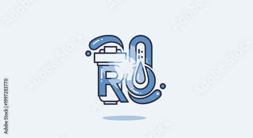 Reverse Osmosis Water Filtration System Illustration with Blue Accents.