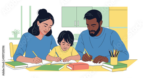 A stylized illustration conveys a feeling of comfortable study or quiet contemplation. Suitable for education, online courses, or promoting a mindful 