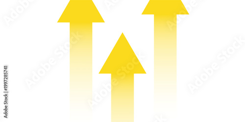 Long right yellow arrow representing directional symbol for navigation, pointing right, isolated graphic for infographic, presentation, or web design use.