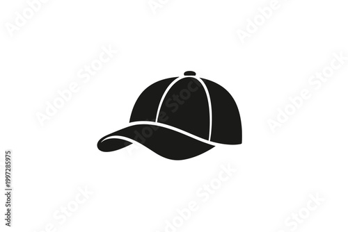 Versatile Black Baseball Cap Icon: A stylish and functional headwear accessory, ideal for sports, casual fashion, sun protection, and daily wear. This classic cap offers comfort and timeless appeal fo