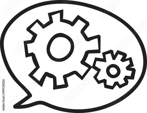 Speech Bubble with Gear Mechanism