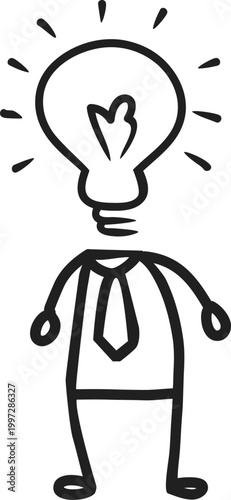 Businessman with Lightbulb Head