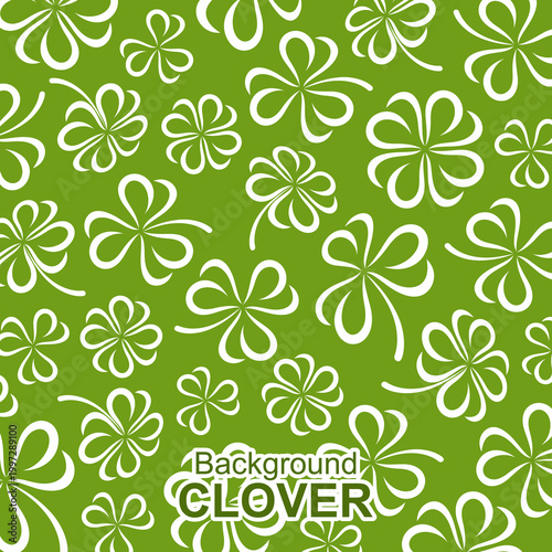Leaf clover pattern background set. Collection icons clover. Vector