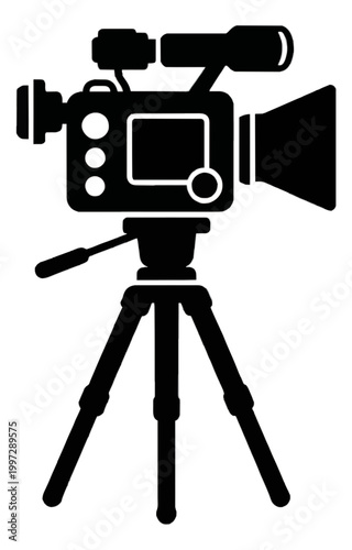 Professional Video Camera Illustration Vector Icon Design