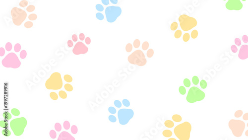 カラフルな肉球の背景