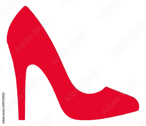 Red High Heel Shoe Silhouette Vector Icon Design