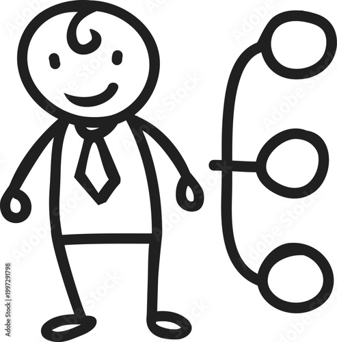 Businessman Networking and Sharing Connections