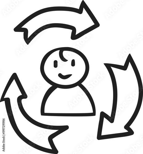 User Profile with Circular Exchange Arrows