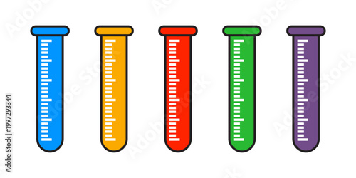 Illustration of a laboratory measuring cylinder, designed in a flat style. Simple design of a laboratory measuring cylinder. Science icon.	