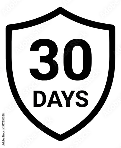 Thirty Days Limit Warning Sign Icon Vector Glyph