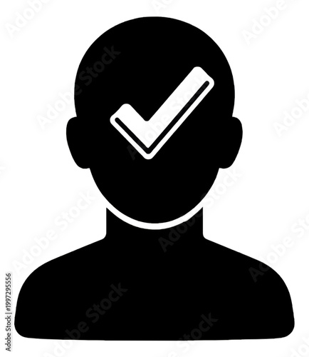 Verified User Profile Checkmark Line Icon for Mobile App