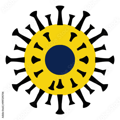 Virus Germ Danger Icon Flat Illustration Design