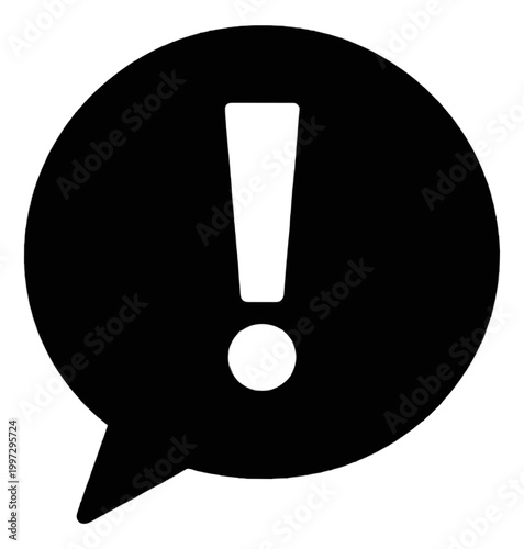 Warning Alert Notification Icon Flat Vector Graphic