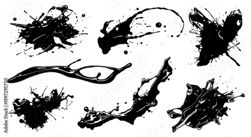 Knife tactical combat with double-edged blade splatter ink texture and grunge impact marks for action design