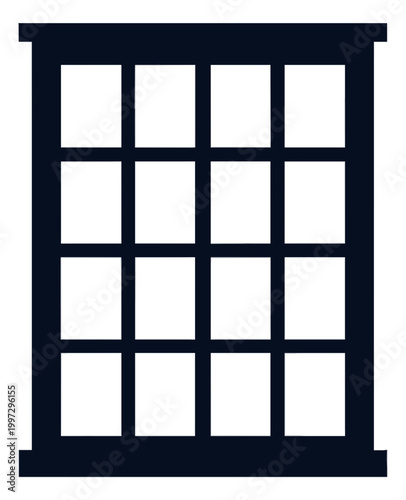Window Frame Icon with Grid Structure Vector Design