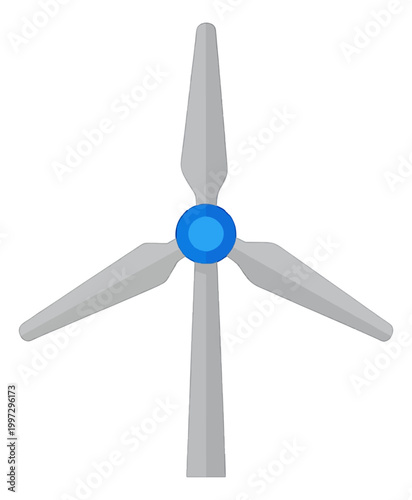 Wind Turbine Icon Flat Vector Illustration Power Generation