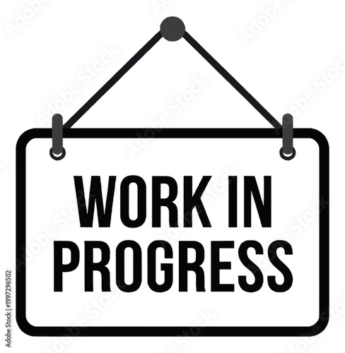 Work in Progress Banner Icon Design for Project Status