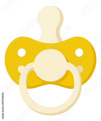 Yellow Baby Bib Accessory Icon Vector Illustration